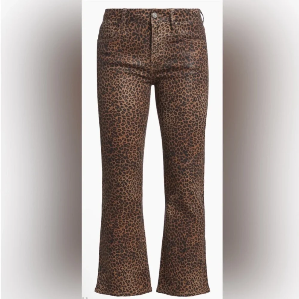 FRAME Le Crop Mini Boot Leopard Jeans Size 29 - Picture 7 of 7